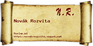 Novák Rozvita névjegykártya